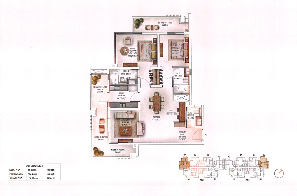 Krisumi Waterside Residences Floor Plan